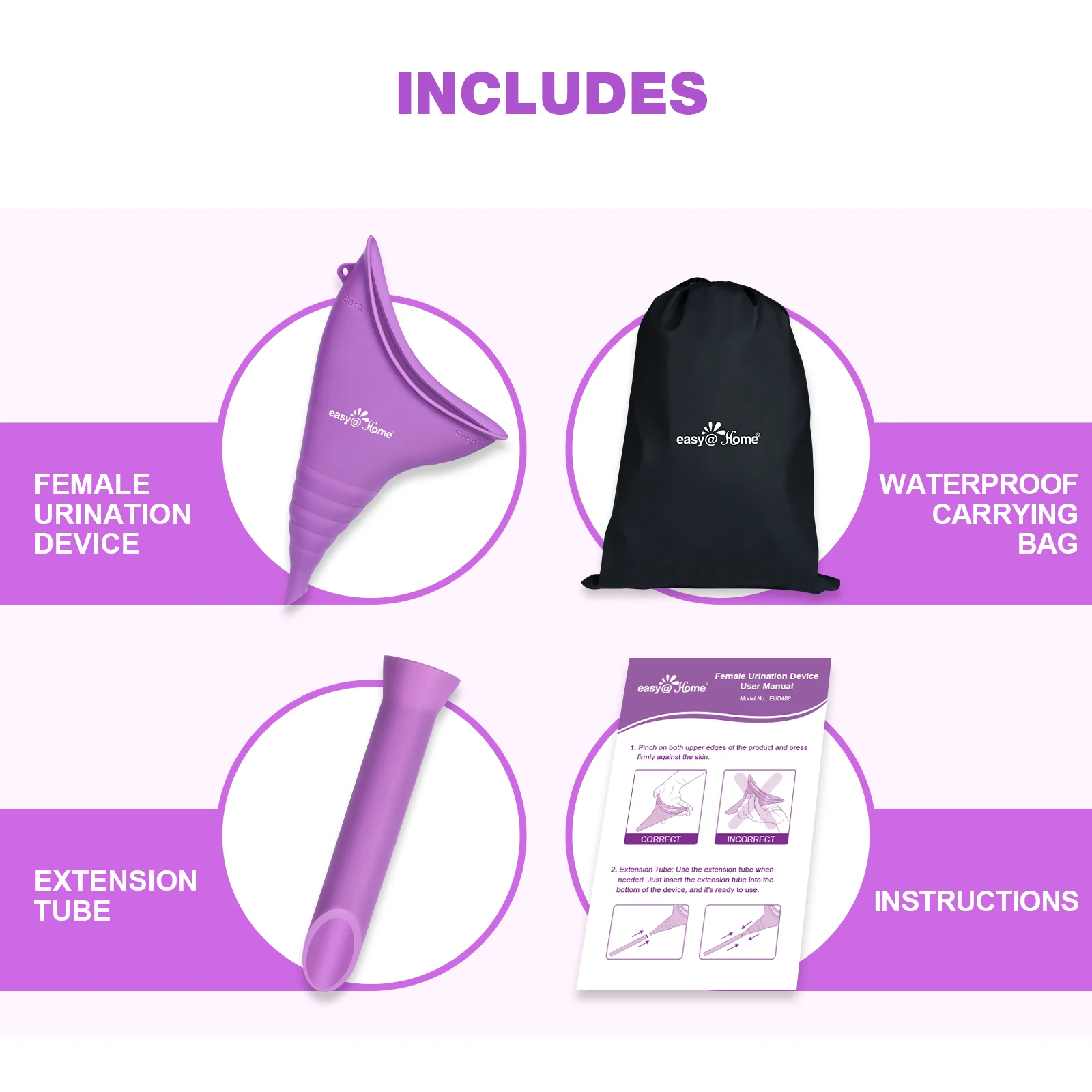 Portable Female Urination Device for Women: Easy@Home Silicone Female Urinal Device Pee Standing Up Funnel Reusable for Travel | Camping | Car | Outdoor | Hiking EUD408 - Image 9