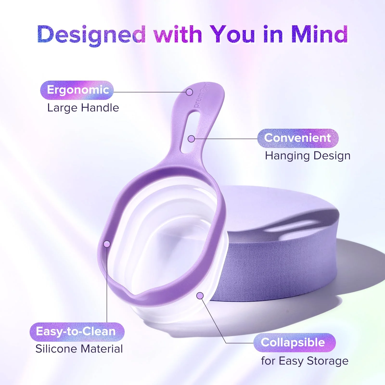 Premom 2 Urine Cups for Ovulation & Pregnancy Tests: Reusable & Collapsible Pee Cups for Home Fertility Testing | Easy to Use & Clean - Essential Kit for Women with Urine Sample Detection - Image 2