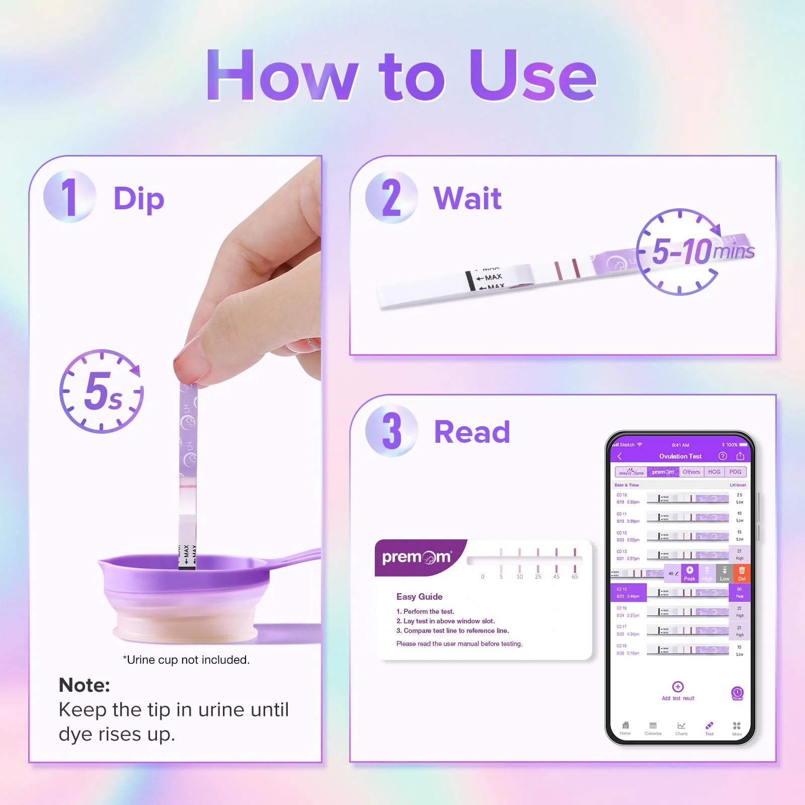 Premom Quantitative Ovulation Predictor Kit: 25 Ovulation Test Strips + 5 Pregnancy Test Strips Combo, with Smart Digital Ovulation Reader App - Accurate Numerical LH Tests - Image 5