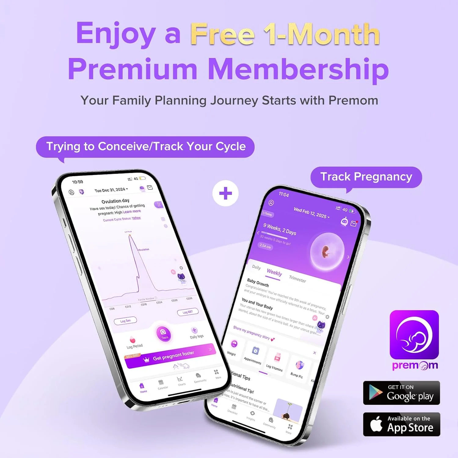 Premom Quantitative Ovulation & Pregnancy Test Kit: 40 LH Strips + 10 HCG Strips + 5 Pregnancy Sticks + 2 Reusable Urine Cups | at-Home Fertility Test for Women | Smart Digital Ovulation Reader App - Image 3