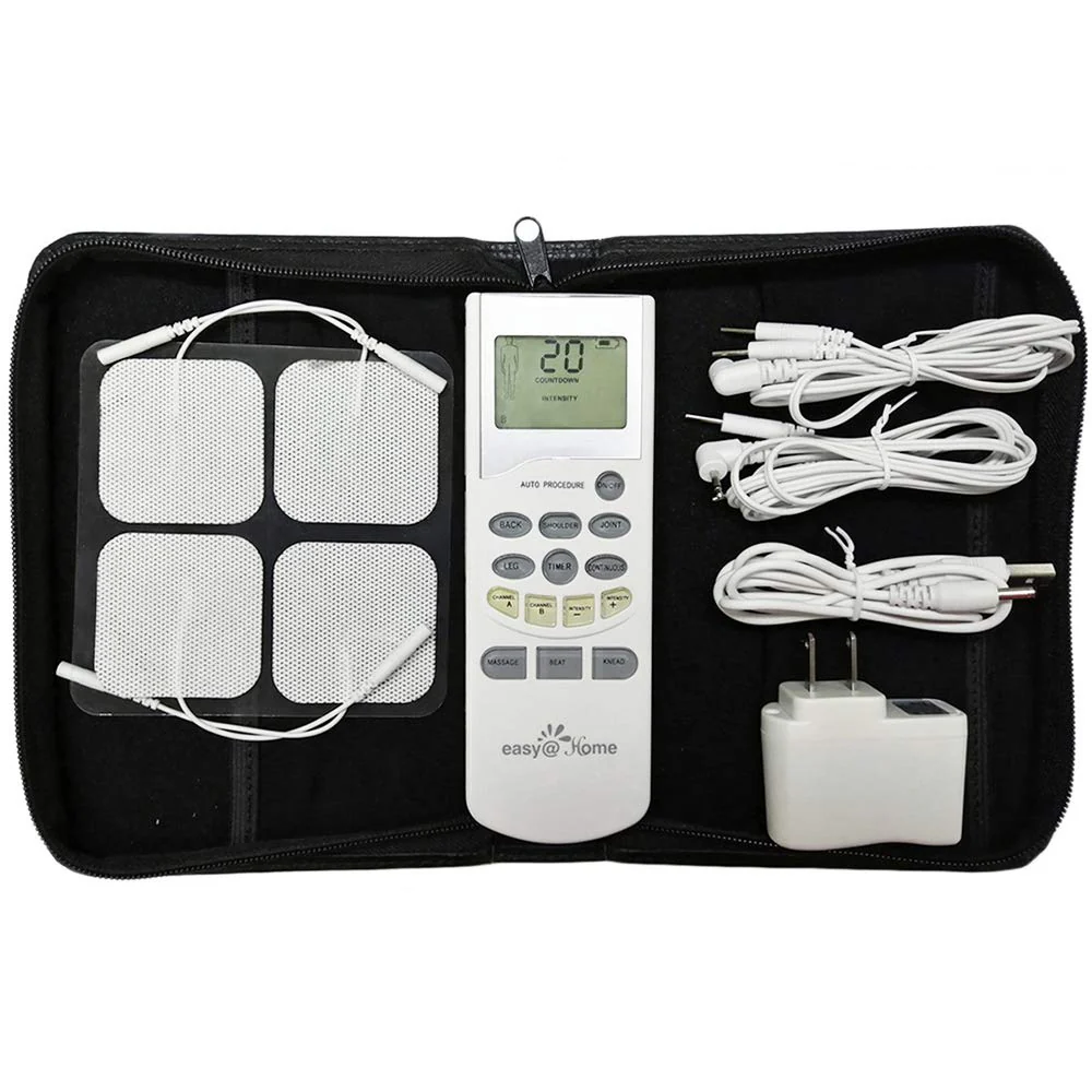Easy@Home Rechargeable TENS Unit Professional Grade Electronic Pulse Massager - Backlit LCD Display, Leather storage bag, Powerful Pulse Intensity, 510K Cleared, FSA Eligible OTC Home Use, EHE012PRO - Image 8