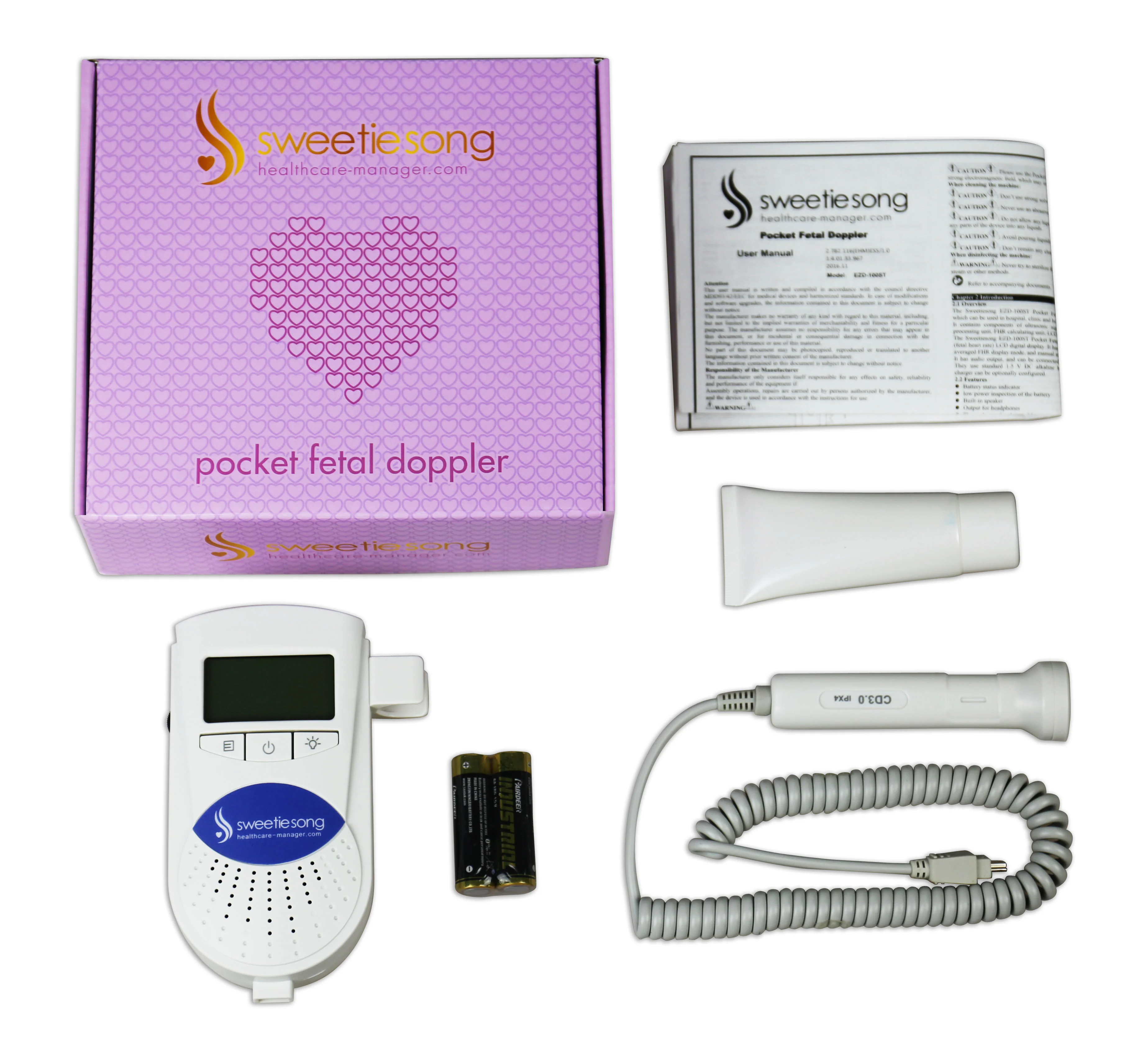 SweetieSong EZD-100ST Pocket Fetal Doppler 3MZ Probe, Baby Heart Monitor - Image 3