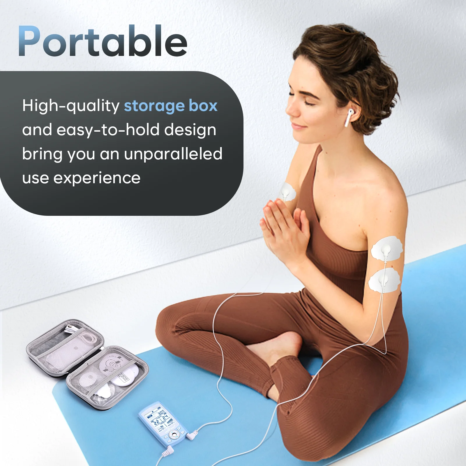 TENS Unit Muscle Stimulator Machine: Easy@Home Electric EMS Massager - Rechargeable Electronic Pulse Massager for Pain Relief Therapy - Dual Channel 24 Modes 10 Pads EHE080 - Image 4