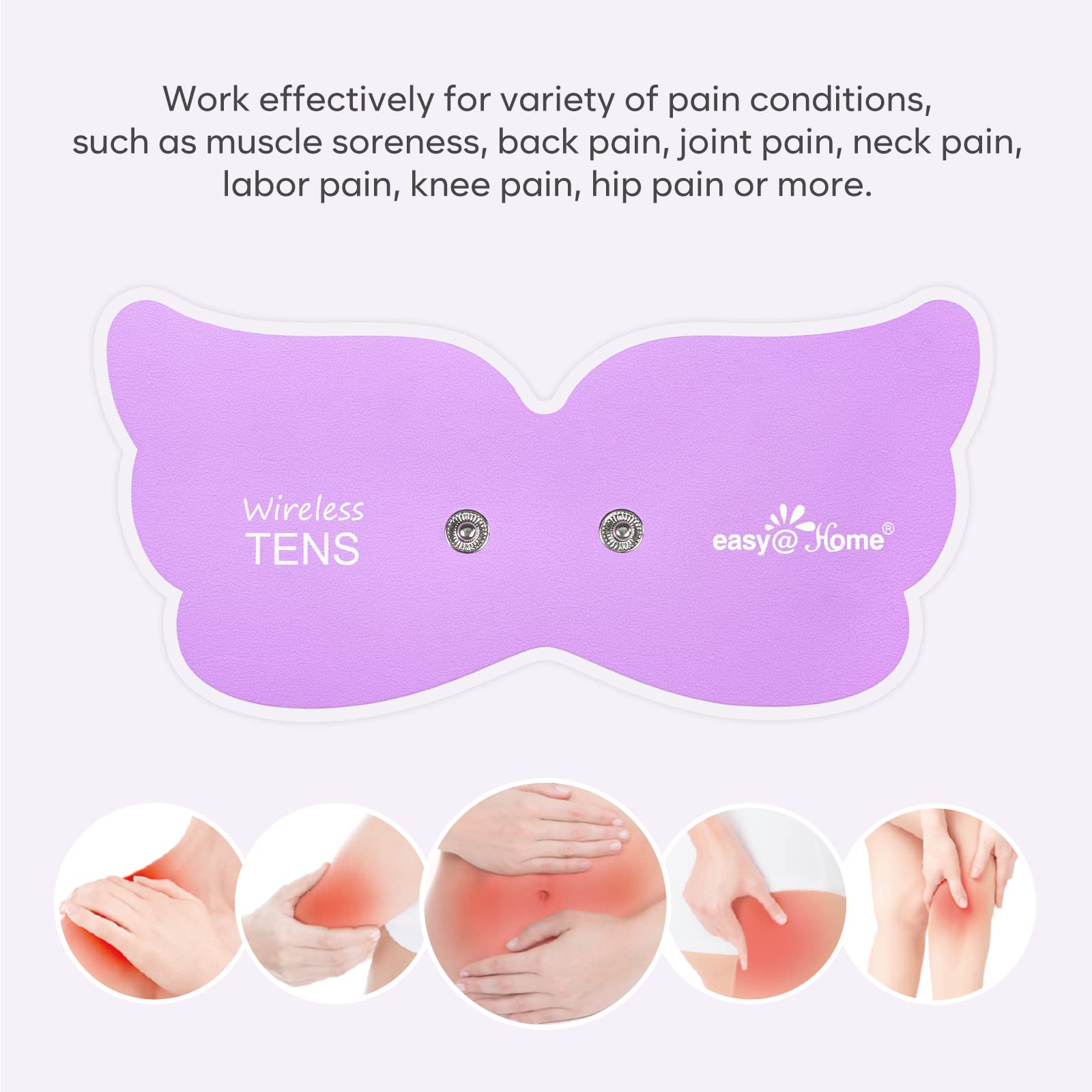 Tens Unit Wireless Electrode Pads: Easy@home Reusable Electrodes Pads I 3 Pack 6.6" x 3" Reusable Reusable I Non Irritating Design Pulse Massagers Replacement, 2 Pads per Pack, ETP019 - Image 4