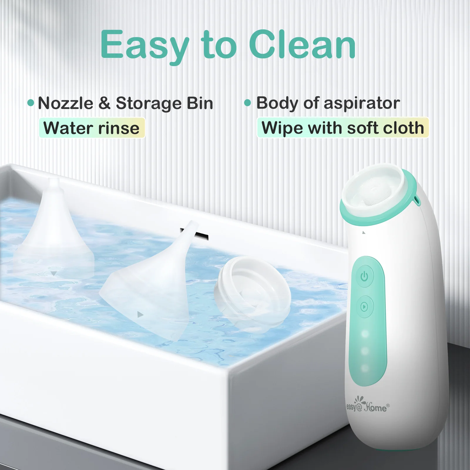Visual Baby Electric Nasal Aspirator: Easy@Home Baby Nose Sucker with Camera Free APP Controlled | Powered by Easy Nasal Care App iOS & Android App | Low Noise for Baby Nose Cleaner ENA101 - Image 5