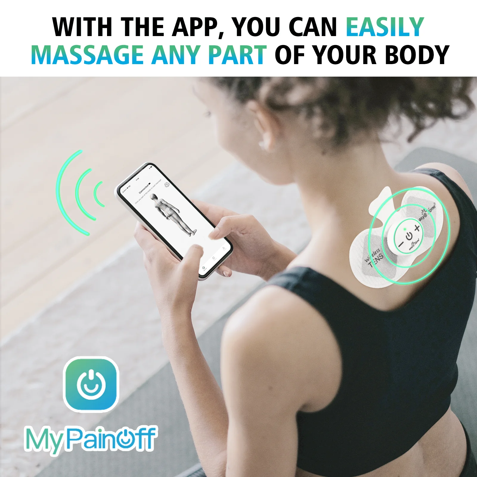 Wireless TENS Unit Muscle Stimulator: Easy@Home Back Pain Relief Leg Tens Machine Massager | Powered by MyPainOff App iOS & Android App | Electronic Pain Therapy Management EHE015BLE - Image 3